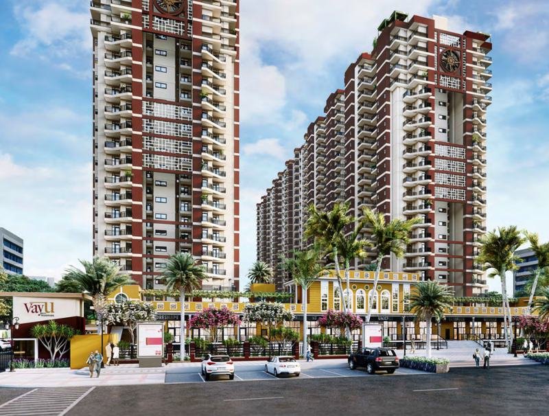 Artistic impression of the towers and commercial frontage by day