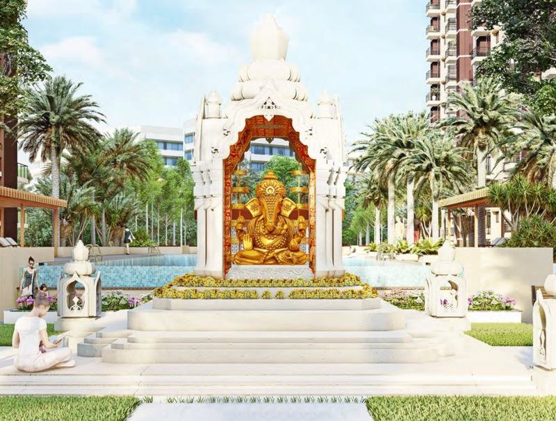 Artistic impression of the shrine and meditation garden