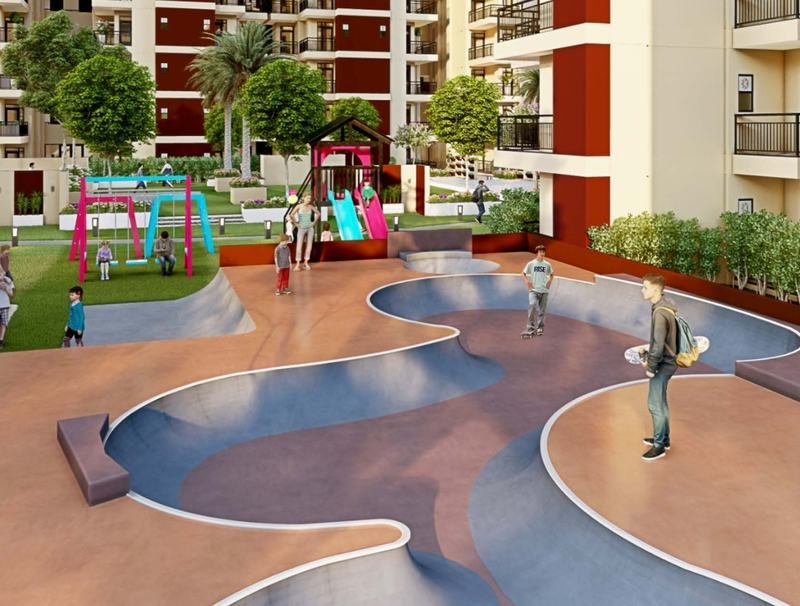 Artistic impression of the skating rink and children's play area